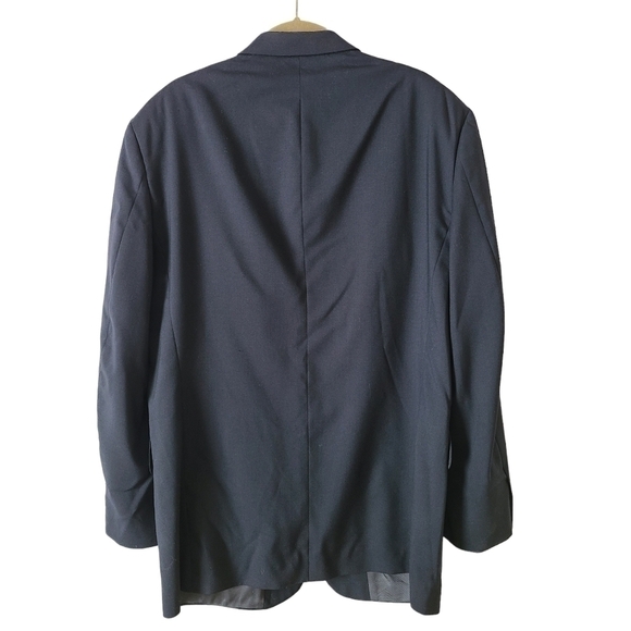 Oscar de la Renta 40R Sport Coat Blazer Jacket 100% Wool Solid Black 2 Button.E - Picture 3 of 11